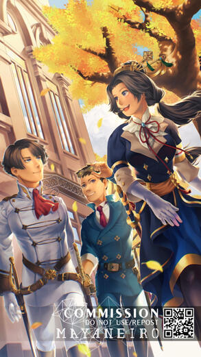 (Illustration - 3 characters and complex background)