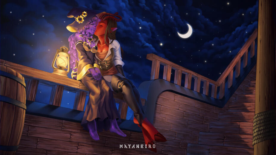 (Illustration - 2 character and extra for background)